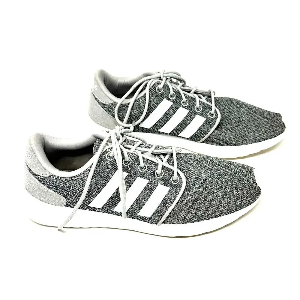 Adidas QT Racer Cloudfoam Gray White Knit Sneakers Women’s 6.5